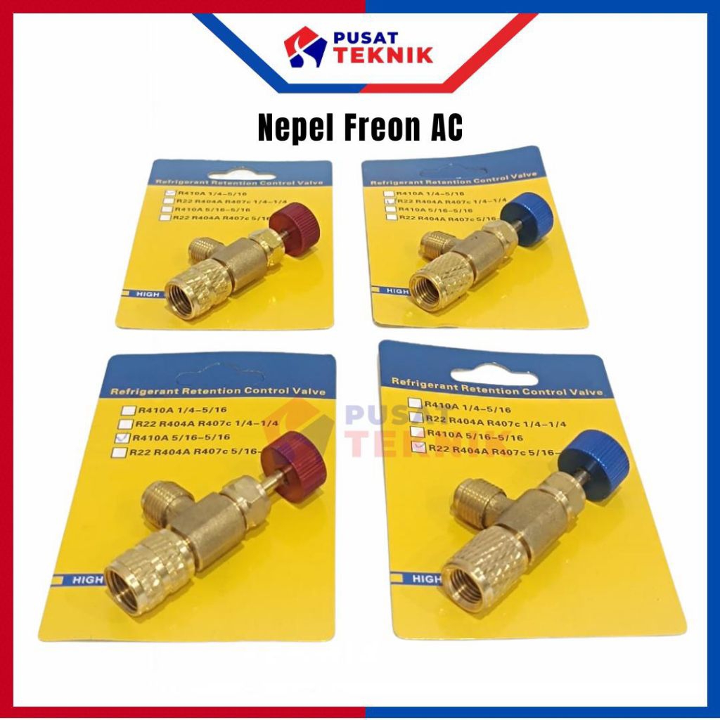 Jual Nepel Kran Freon AC R22 R410/R32 Charging Valve Adapter Retention ...
