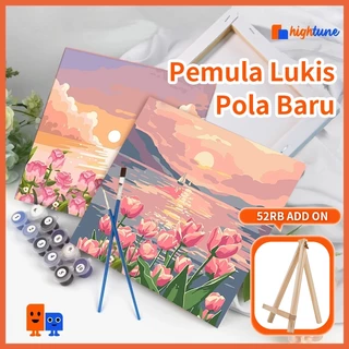 Hightune Paint By Number 20x20/30x40cm Lukisan Kanvas DIY Digital Painting Kit With Kanvas