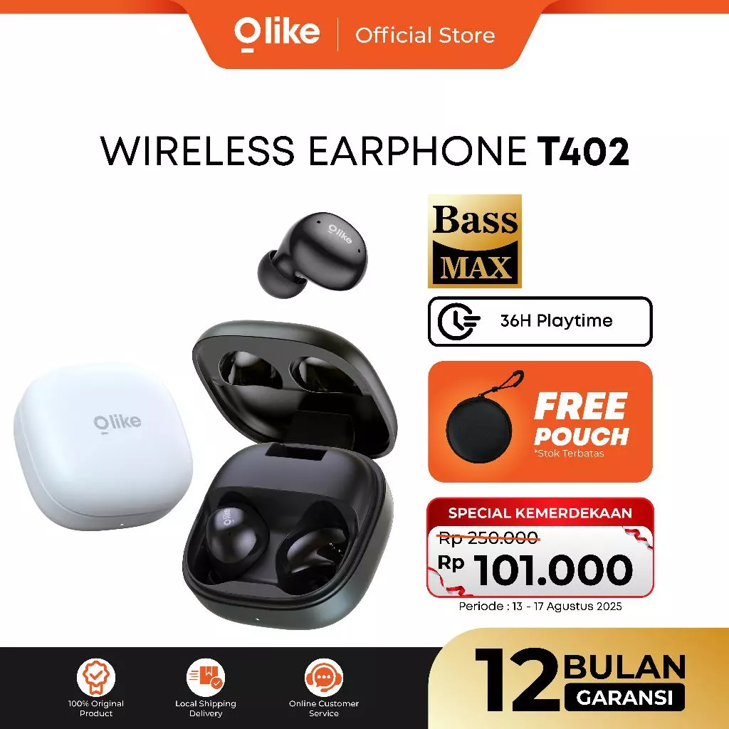 OLIKE TWS T402 Powerful Bass And Comfortable Design | True Wireless Bluetooth In-ear | Wireless Earbuds