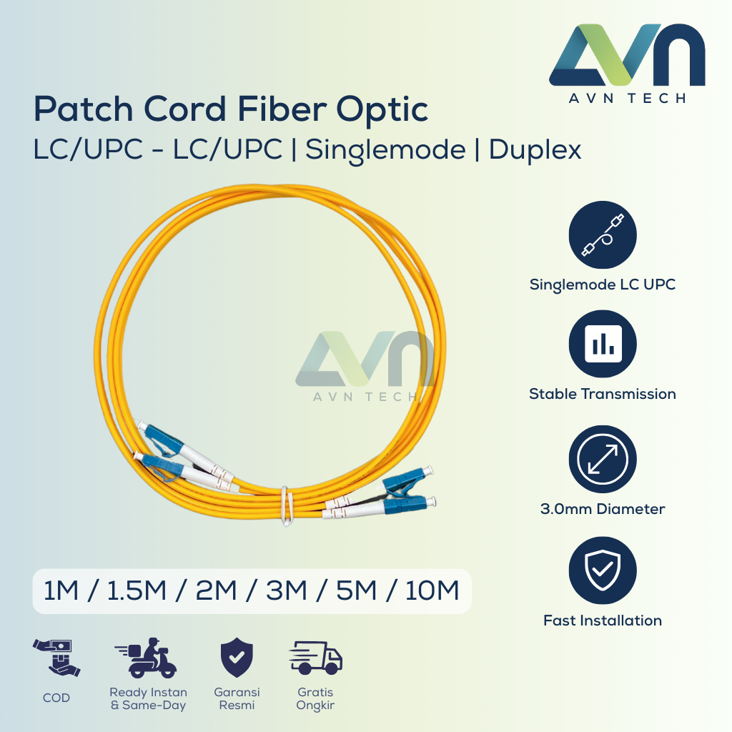 Jual LC to LC UPC Duplex Fiber Optic Cable Singlemode Kabel Optical ...