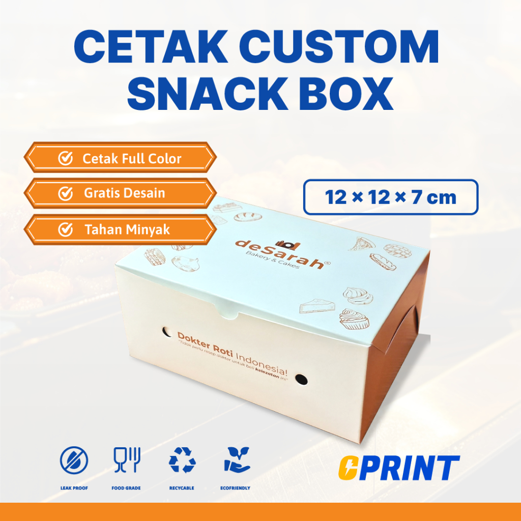 Jual Packaging Snack Box Custom Full Colour - Bahan Ivory 270gr Uk ...