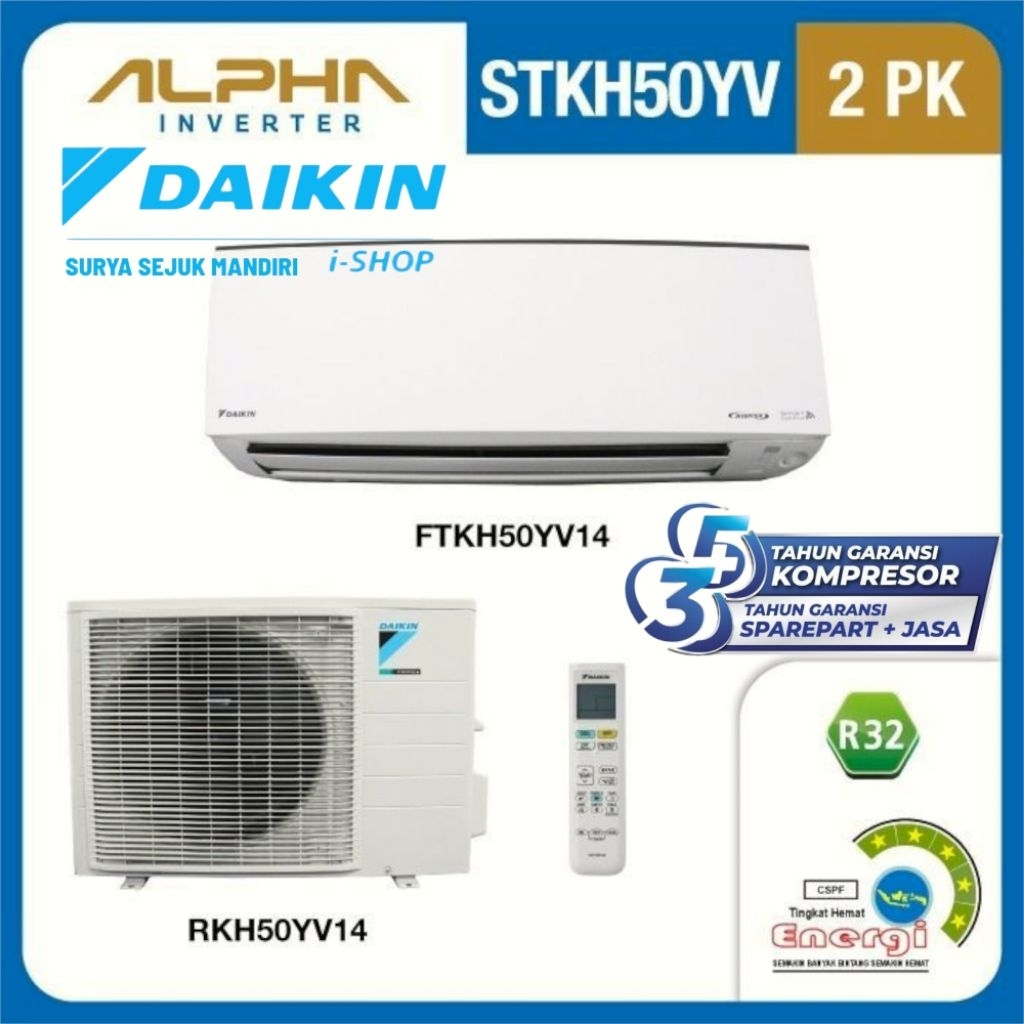 Jual Ac Daikin Alpha Inverter 2 Pk FTKH50YV14 Daikin Nusantara Alpha ...