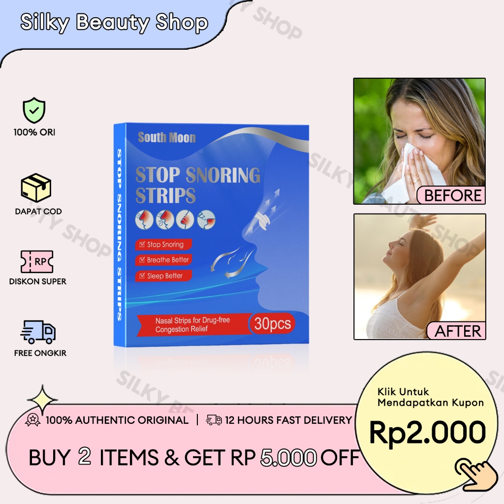Jual South Moon【100%ORI】Patch Ventilasi Hidung 30pcs Stop Snoring ...