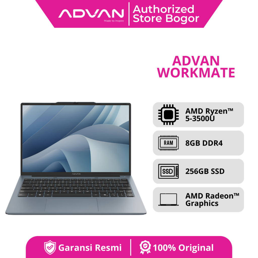 Jual ADVAN WORKMATE RYZEN 5 3500U 8GB 256GB SSD INTEGRATED 14