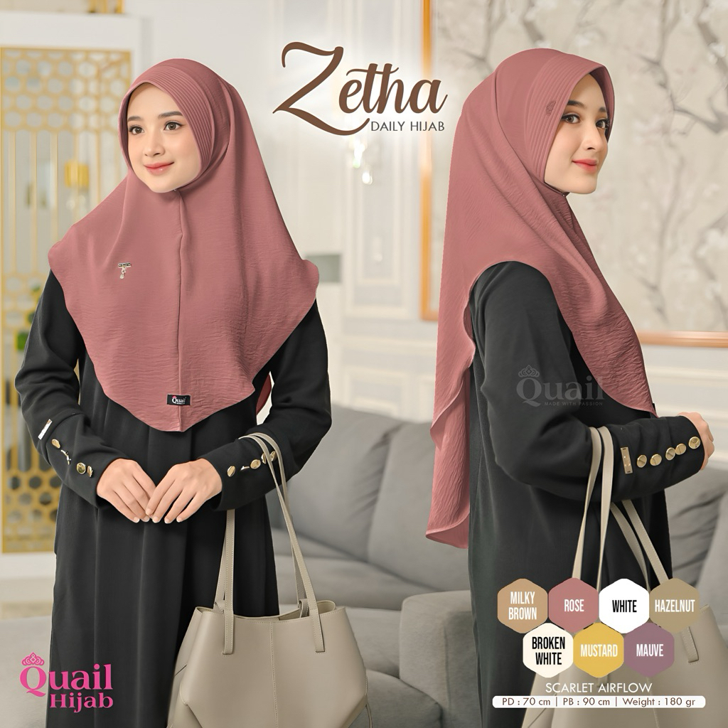 Jual Quail Hijab - ZETHA HIJAB INSTAN ORI QUAIL SCARLET AIRFLOW ...