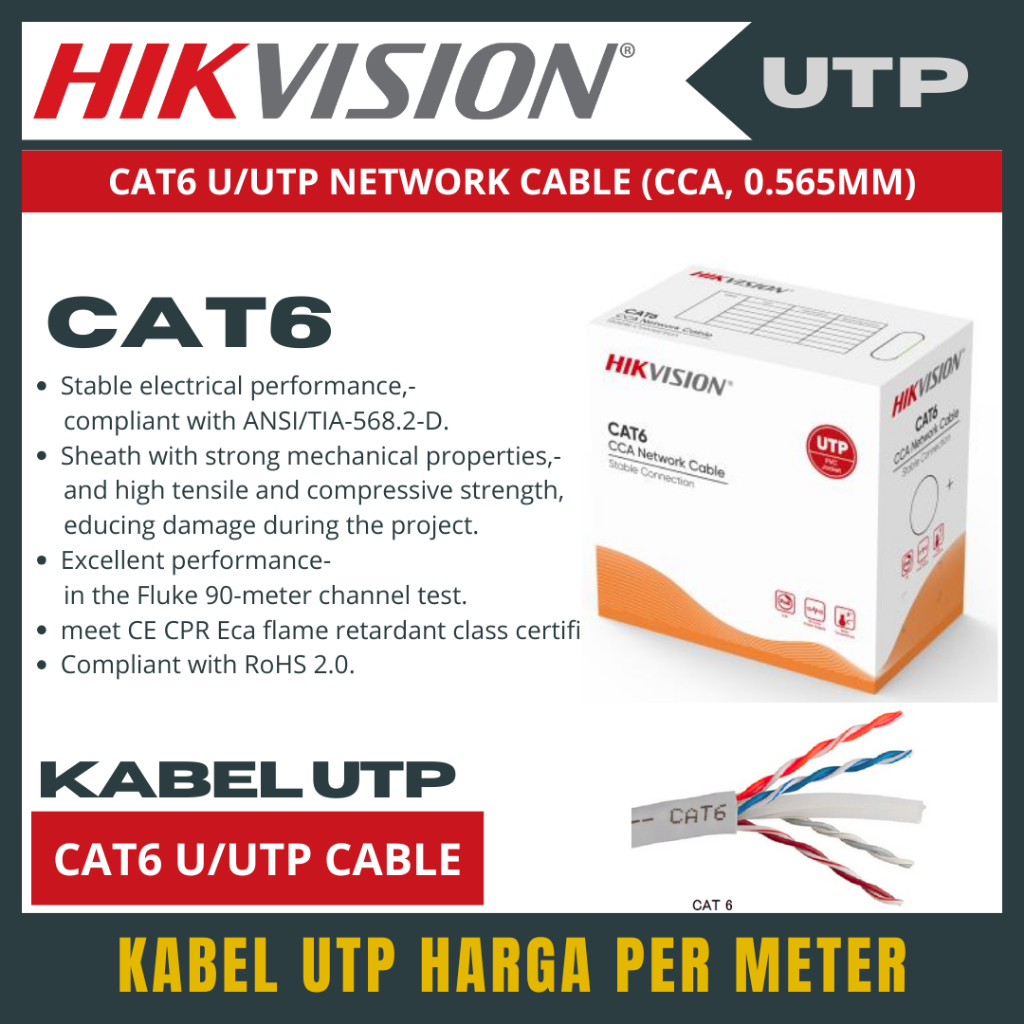 Jual KABEL LAN UTP CAT6 CABLE NETWORK | Shopee Indonesia