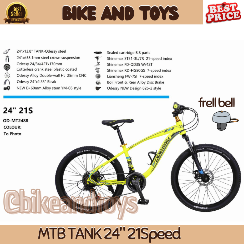 Jual FREE GIFT - Sepeda Gunung MTB Tank Odessy Frame Steel Ukuran 24 ...