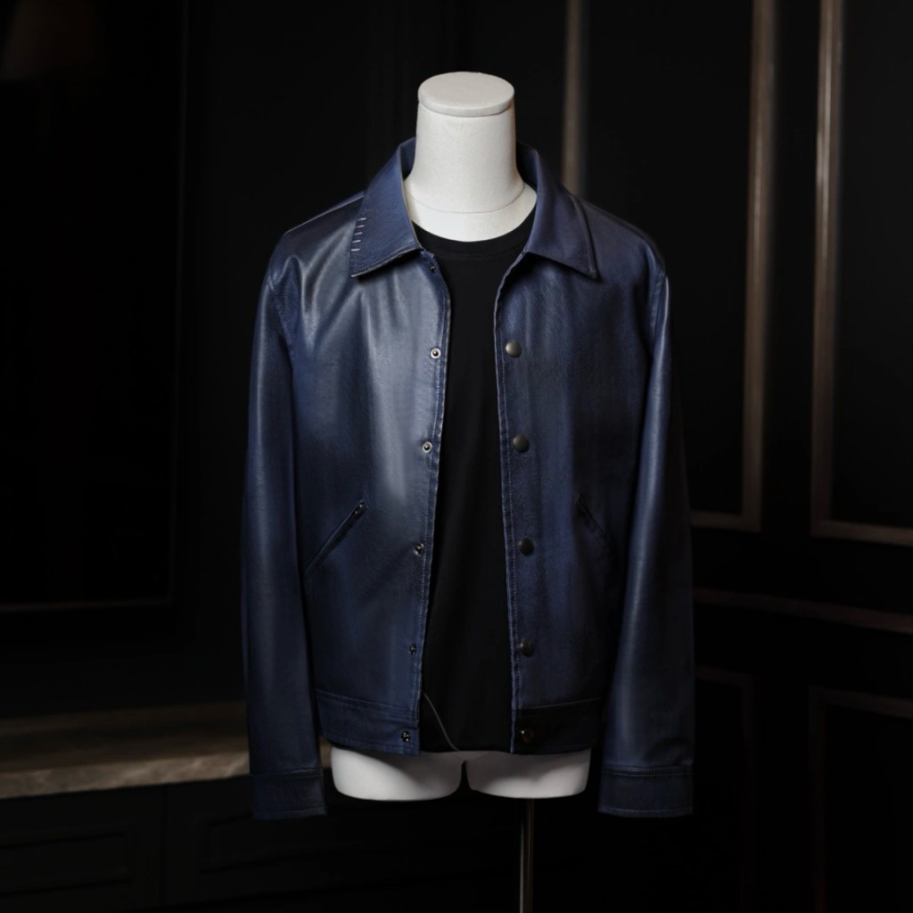 Jual [ORIGINAL 100%] RUCAS Gradient Blue Leather Jacket | Shopee Indonesia