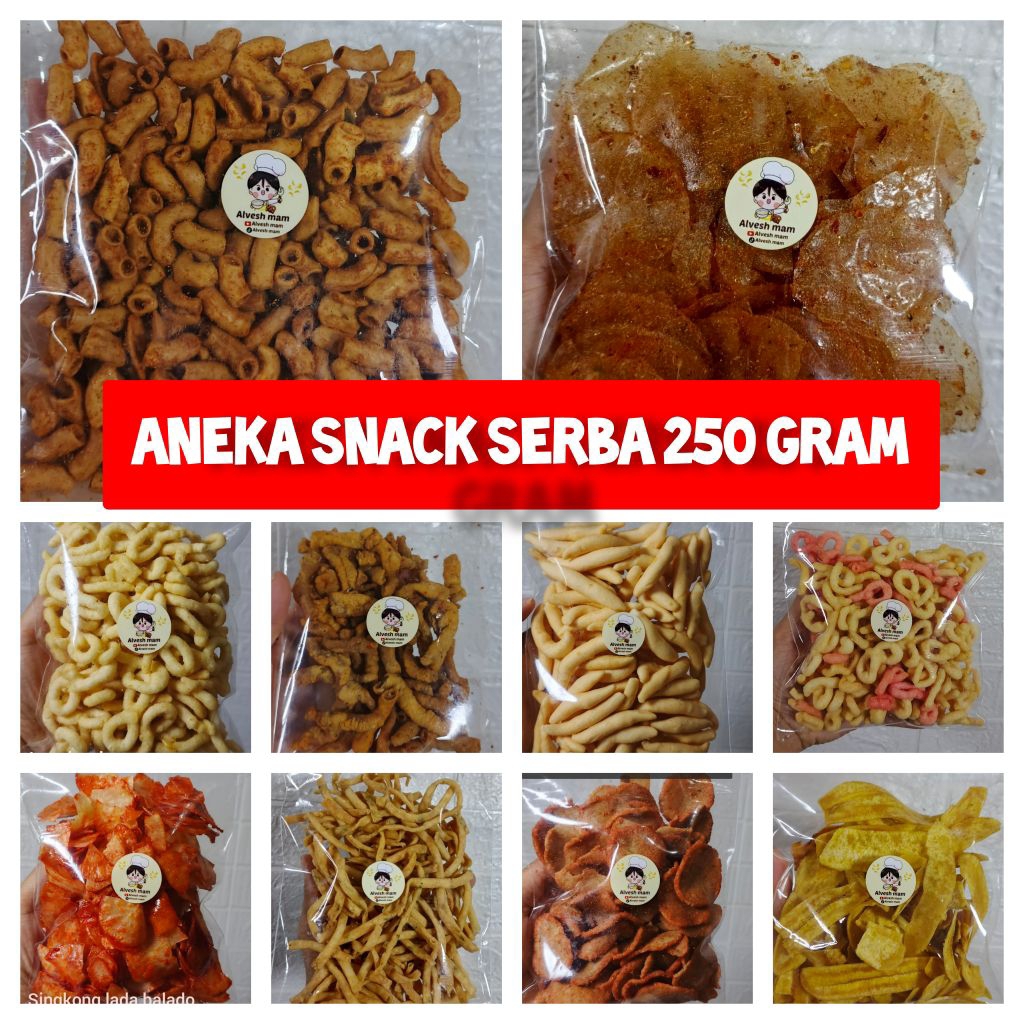 Jual aneka snack serba 250gram/cemilan makanan ringan bebas pilih rasa ...