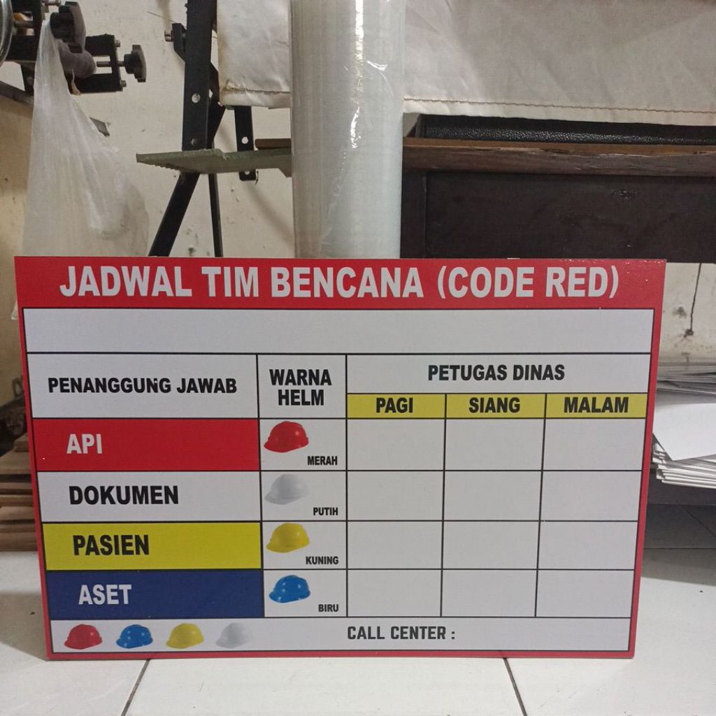 Jual PAPAN CODE RED 50 X 30 PAPAN KESELAMATAN PAPAN PETUGAS KESELAMATAN ...