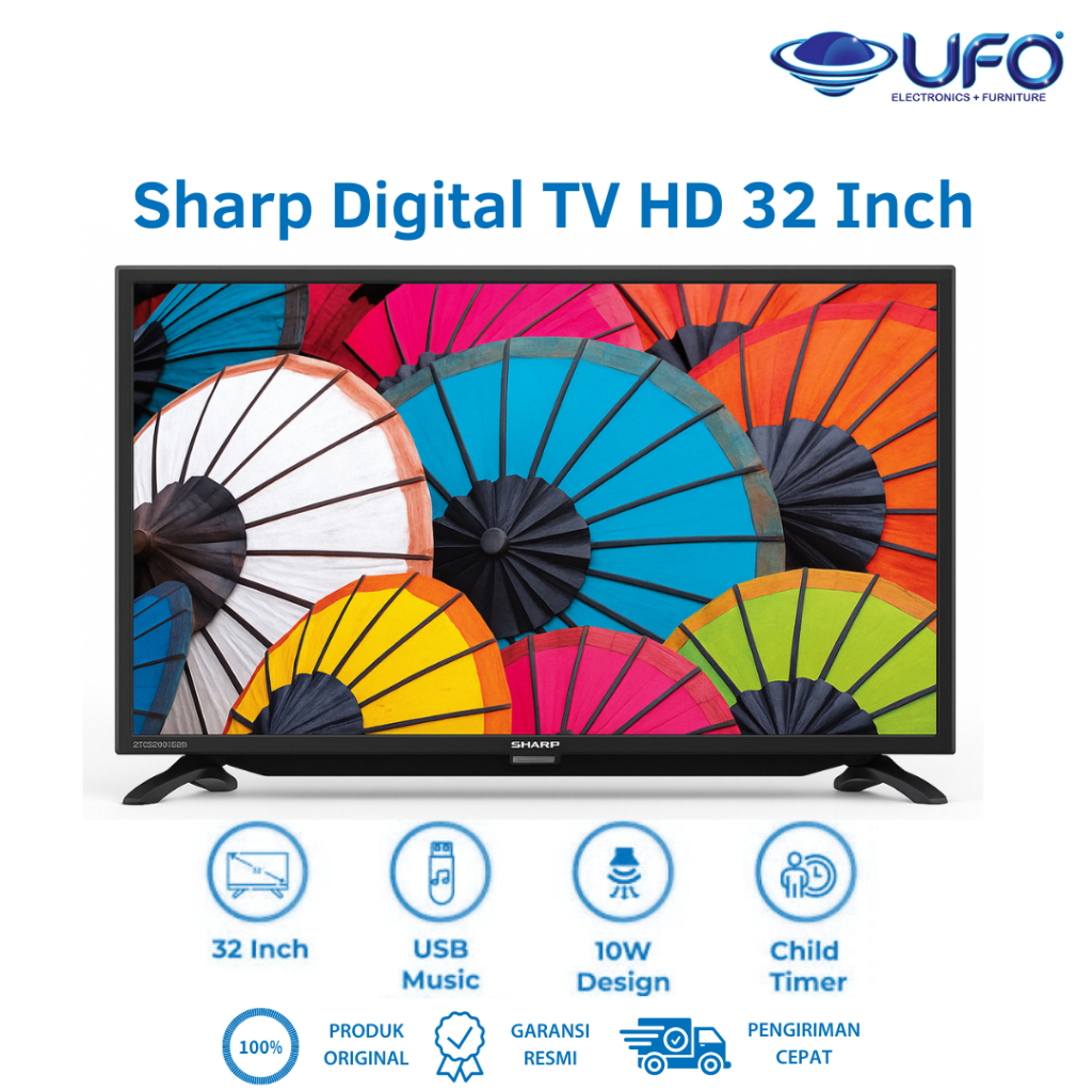 Jual Sharp 32 Inch LED TV Digital HD 2TC32GD1500I Garansi Resmi ...