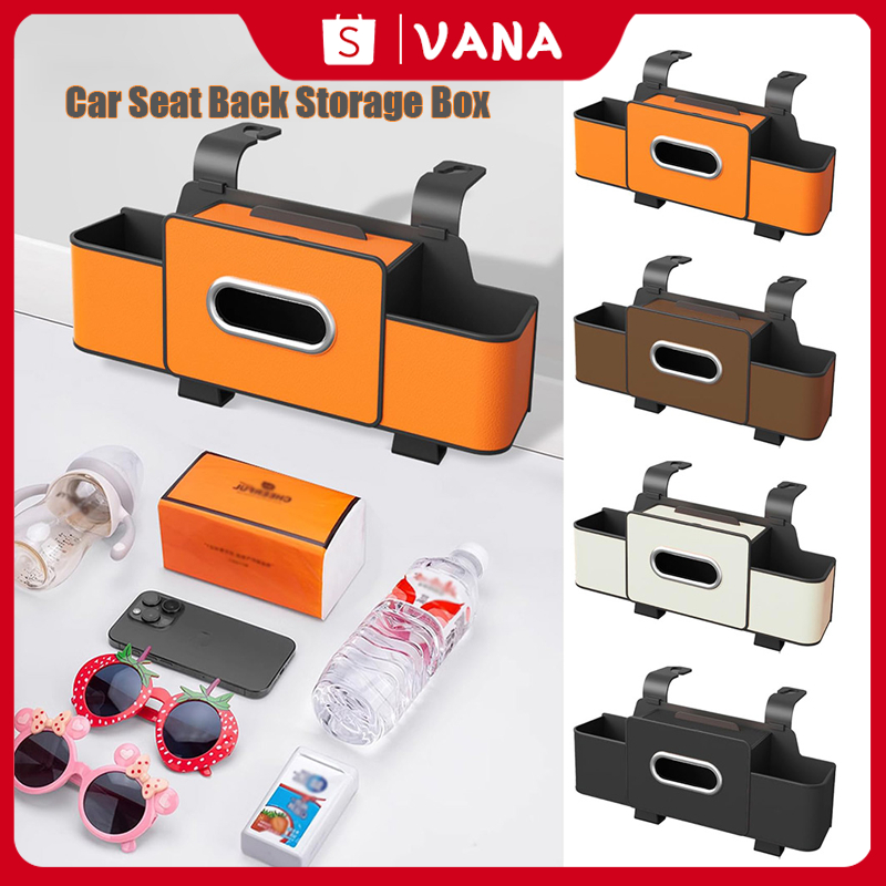 VANA Kotak Penyimpanan Kembali Kursi Mobil Multifungsi Pengatur Kembali Kursi Mobil Hook Cup Holder Tas Penyimpanan