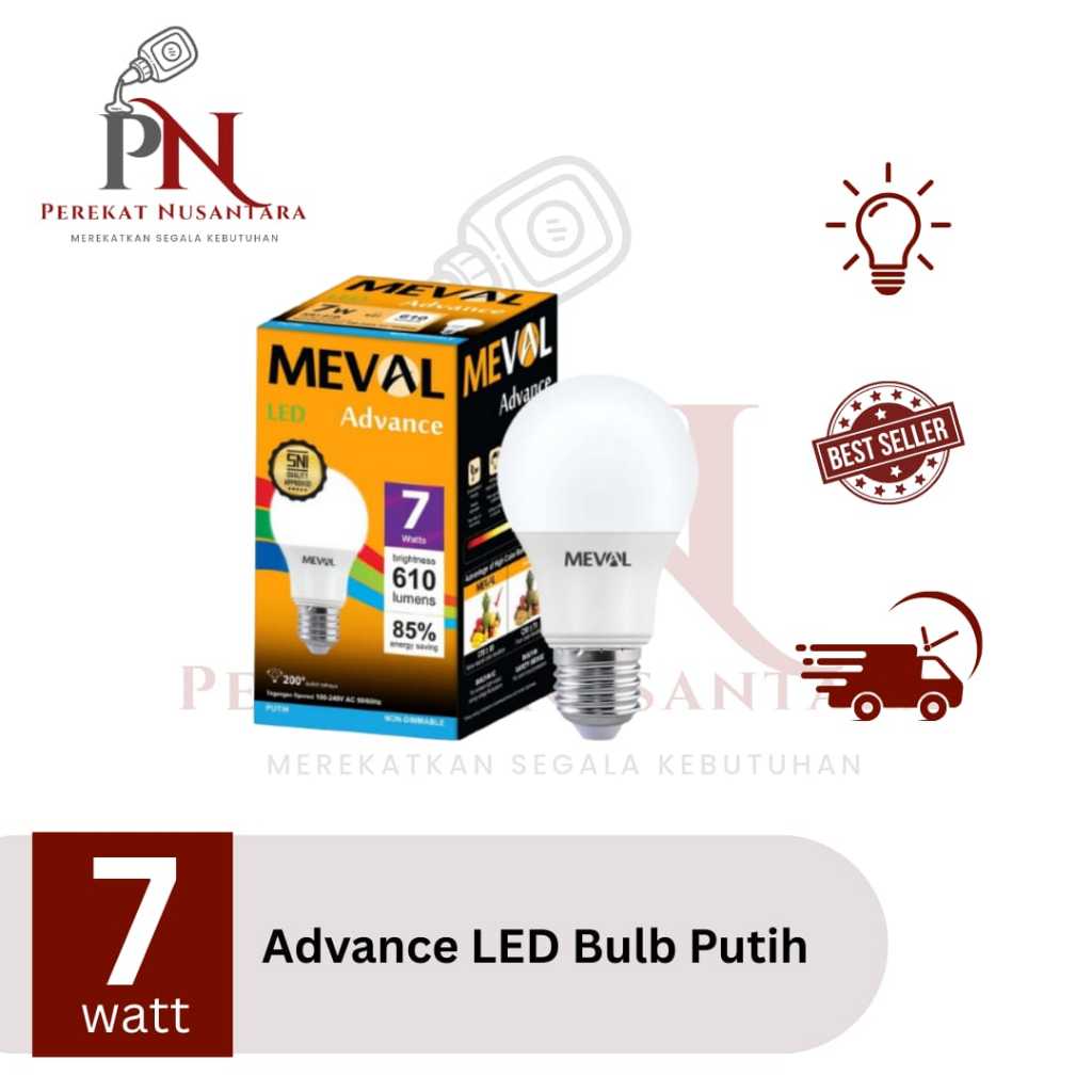 Jual Lampu Bohlam LED Meval Advance Bulb Cahaya Putih (7W) | Shopee ...