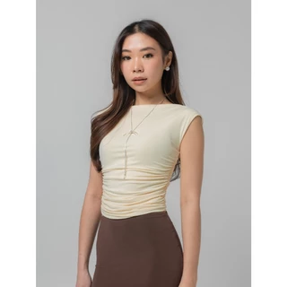 Evertops -1.0 | Mina Ruched Top (Boat Neck)
