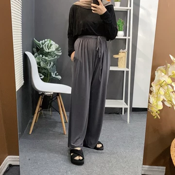 Alodiya Basic Celana Kulot Tali Jersey Premium Alodiya