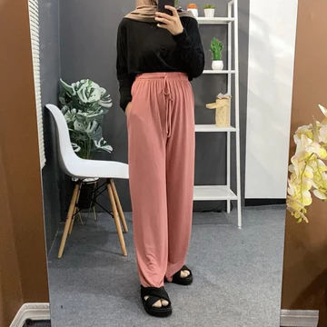Alodiya Basic Celana Kulot Tali Jersey Premium Alodiya