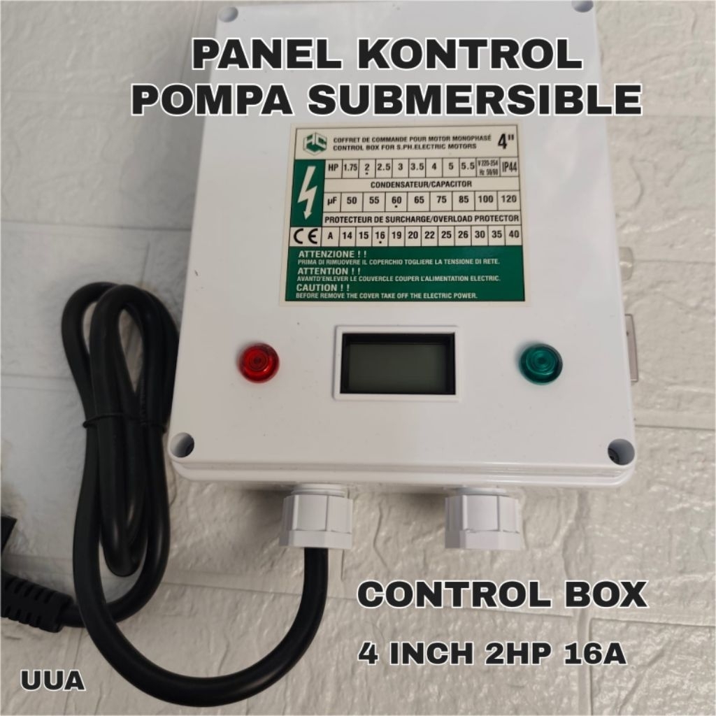 Jual CONTROL BOX PANEL KONTROL POMPA SUBMERSIBLE 4 INCH 2HP 16A ...