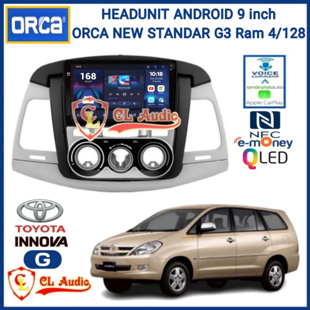 Jual Head Unit Android ORCA New Standar 9 Inch Innova 2005-2011Type G/E ...