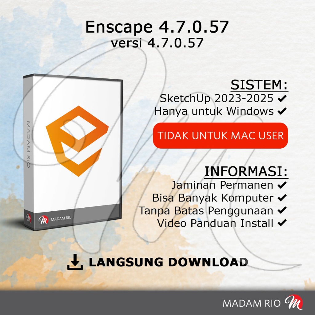 Enscape 4.7.0.57 atau Enscape 3D Lisensi Permanen OS WIN Termasuk Asset Library ONLINE