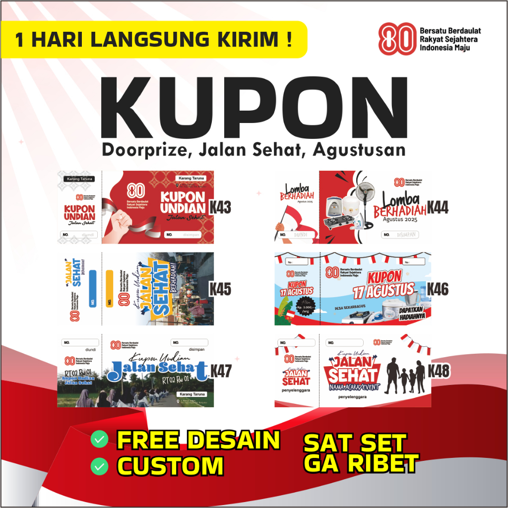 Jual Kupon Undian Dooprize, Jalan Sehat, 17 Agustus, Hut RI 80 | Shopee ...