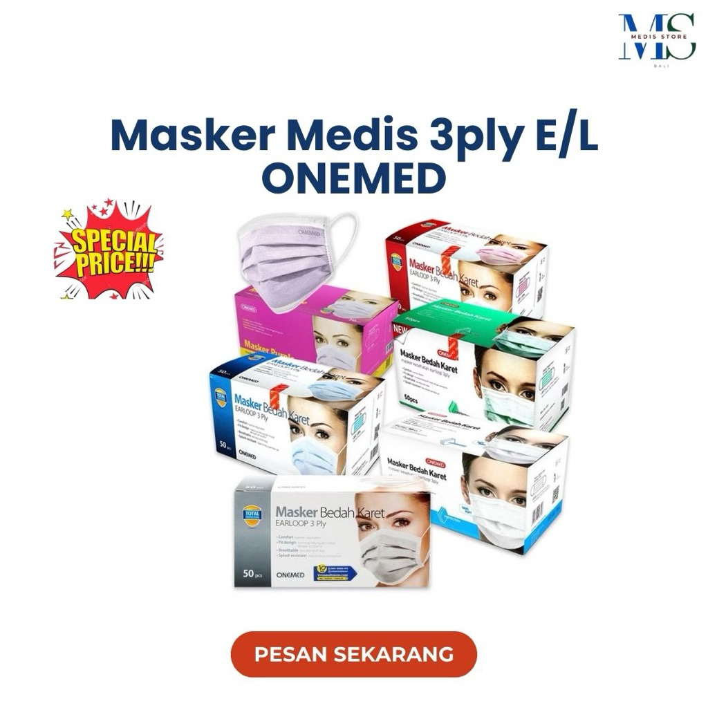 Jual Masker medis| Masker medis onemed| Masker medis e/l onemed isi 50 ...