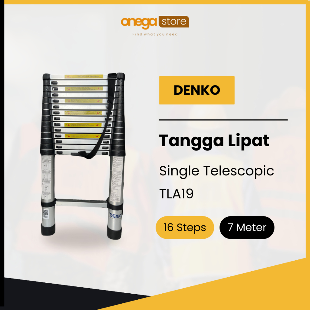 Product image Denko Tangga Lipat Single Telescopic 2, 2.6, 3.2, 3.8, 4.1, 4.4, 5.2, 5.6, 6.4, 7 Meter 7 Meter