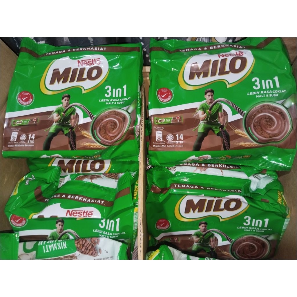 Jual Milo saset 3in1 (14stik x 33g x 24pack) per dus | Shopee Indonesia