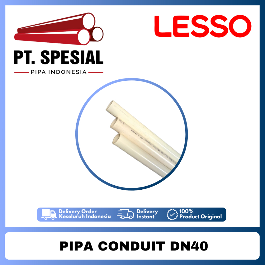 Jual Pipa Conduit Lesso dn40 / Pipa Pelindung Kabel - 05 | Shopee Indonesia