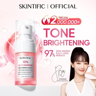 SKINTIFIC - Niacinamide Brightening Serum 20ml | Serum Mencerahkan Dark Spot Tumpas Komedo anti aging Whitening Brightening anti acne Eksfoliasi Mengangkat Sel Kulit Mati Exfoliating with MSH Niacinamide Arbutin Acid Ceramide