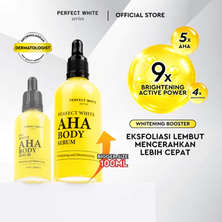 [100ml] PERFECT WHITE AHA Body Serum Whitening & Moisturizing | Booster Pemutih Pencerah Badan