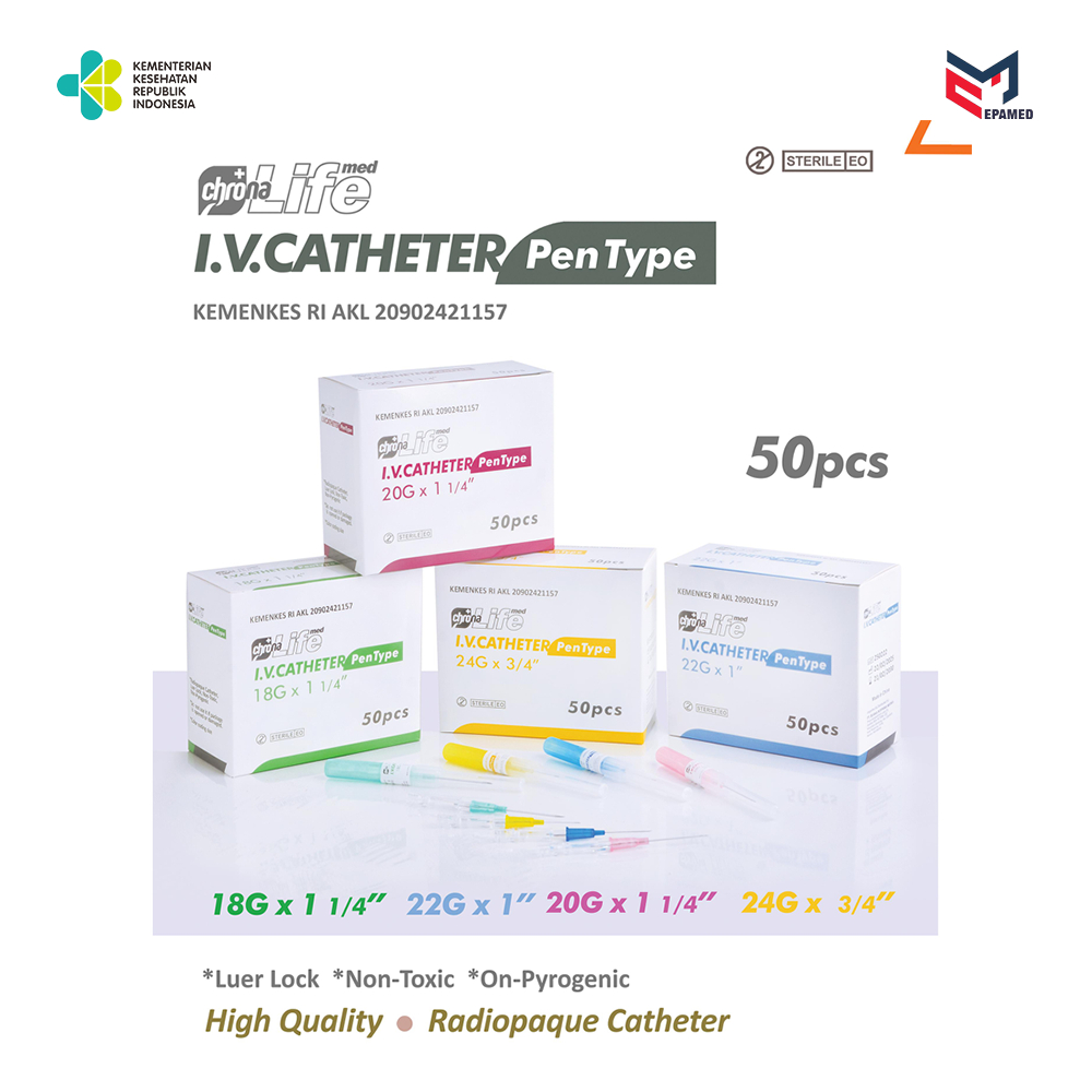 Jual Chrona Lifemed IV Catheter Pen Type | kateter intravena | Shopee ...