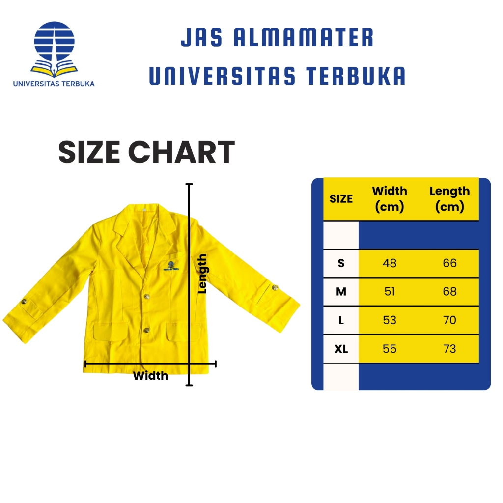 Jual Khusus Big Size /Jas Almamater Universitas Terbuka Kuning Resmi ...