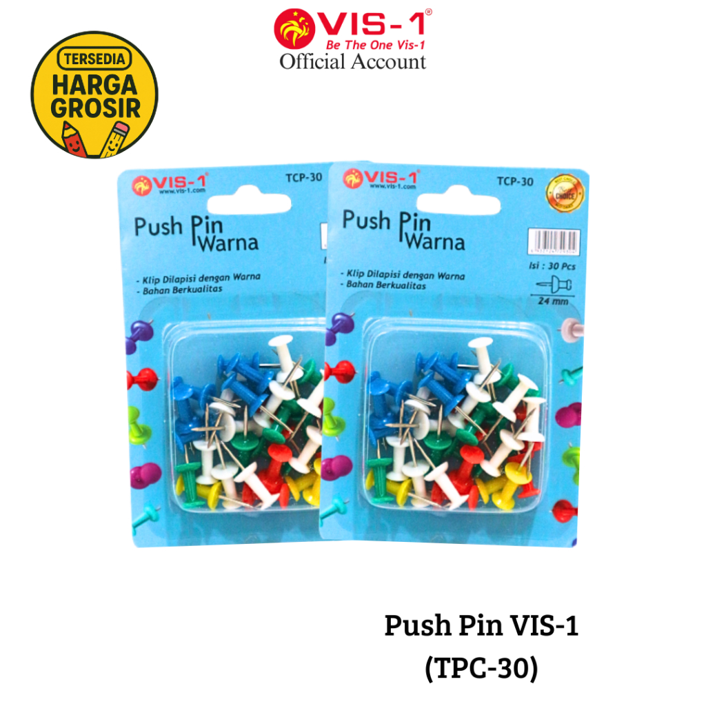 Jual VIS-1 Push Pin / Tancapan / Pushpin TCP-30 (30 Pcs) | Shopee Indonesia