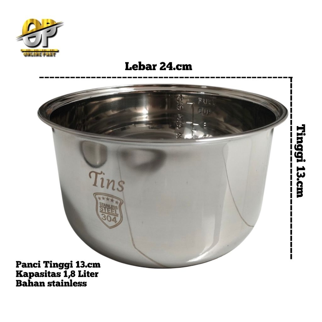 Jual Panci Original TINS Inner Pot Rice cooker Stainless Stell