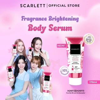 SCARLETT 10% NIACINAMIDE Fragrance Brightening Body Serum 170ml - Velvet Rouge & Purple Kiss | Intence Mencerahkan Melembabkan Meratakan Warna Kulit, Kulit Cerah Lembab Sehat dan Wangi Mewah Seharian | Solusi untuk Kulit Belang