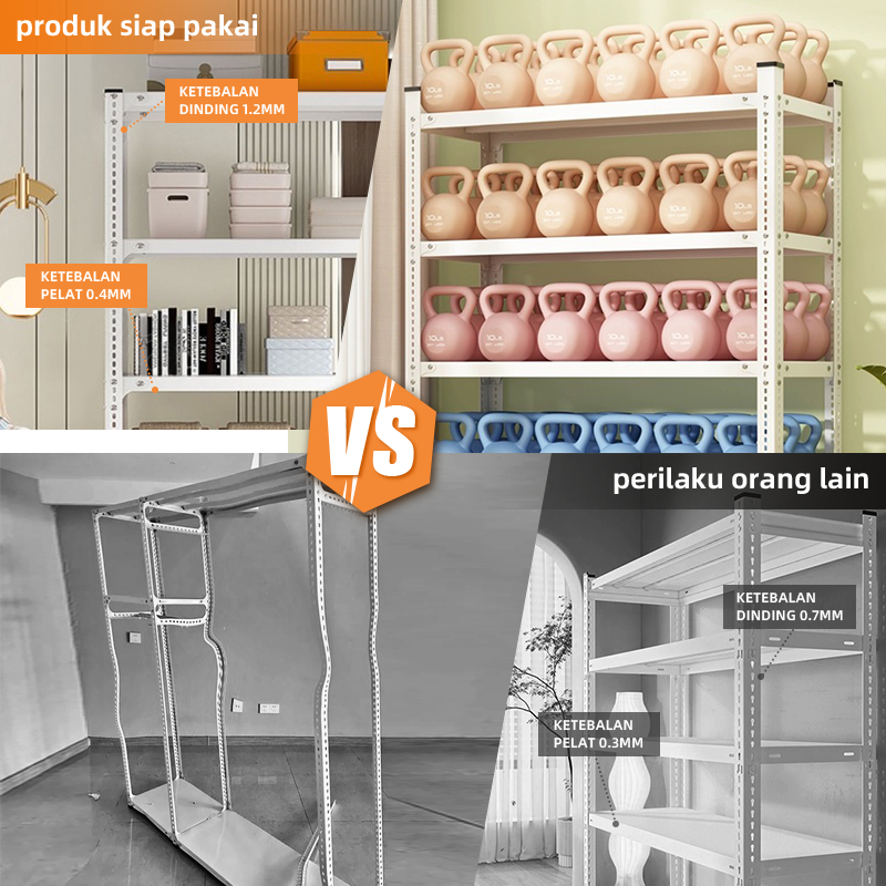 Jual 100% BESI Rak Besi Susun 120*40*200CM Rak Besi Siku 3/4/5/6 ...