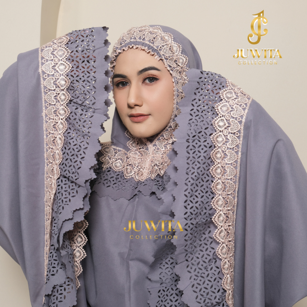 JUWITA - Mukena Dewasa Aleena Rempel Lasercut Katun Premium