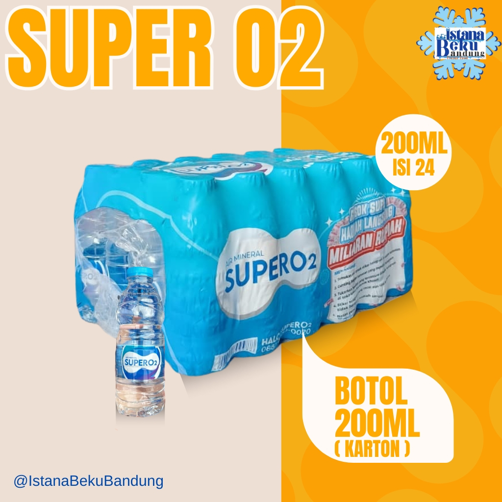 Jual Air Mineral Super O2 Botol 200ml isi 24 botol (Karton) | Shopee ...