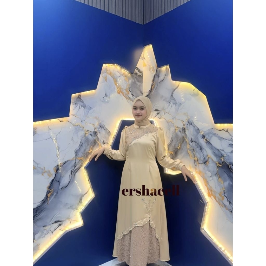 Jual Oviena dress model rok A, simple mewah elegan cocok untuk pesta ...