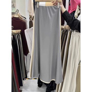 S 6XL Rok Maxi Satin Rok Pelukan Pinggul Wanita Kantor Rok Ekor Ikan Satin Kasual Dan Serbaguna