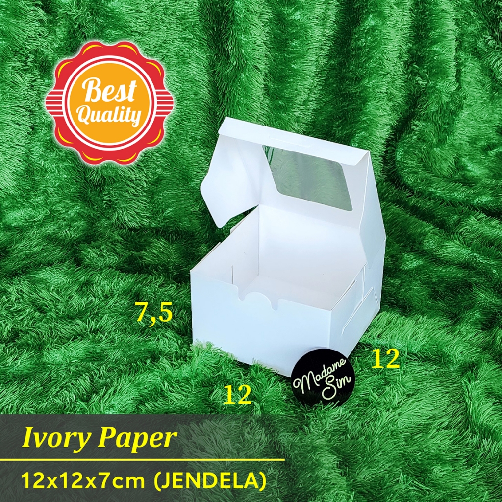 Jual BOX IVORY - BOX SNACK LAMINASI - KOTAK CAKE ROTI 12x12x7 - JENDELA ...