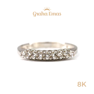 Graha Emas Cincin Emas Putih Bentuk 8K - White Gold Model Ring 8 Carat M941