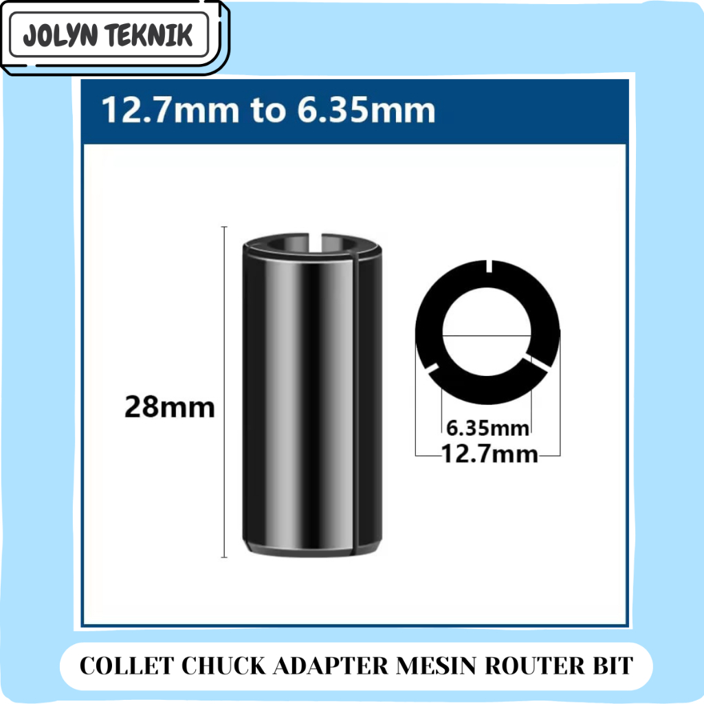 Jual Adapter Mesin Router Bit 1/2 Inch ke 12,7mm-6,35mm Collet Chuck ...