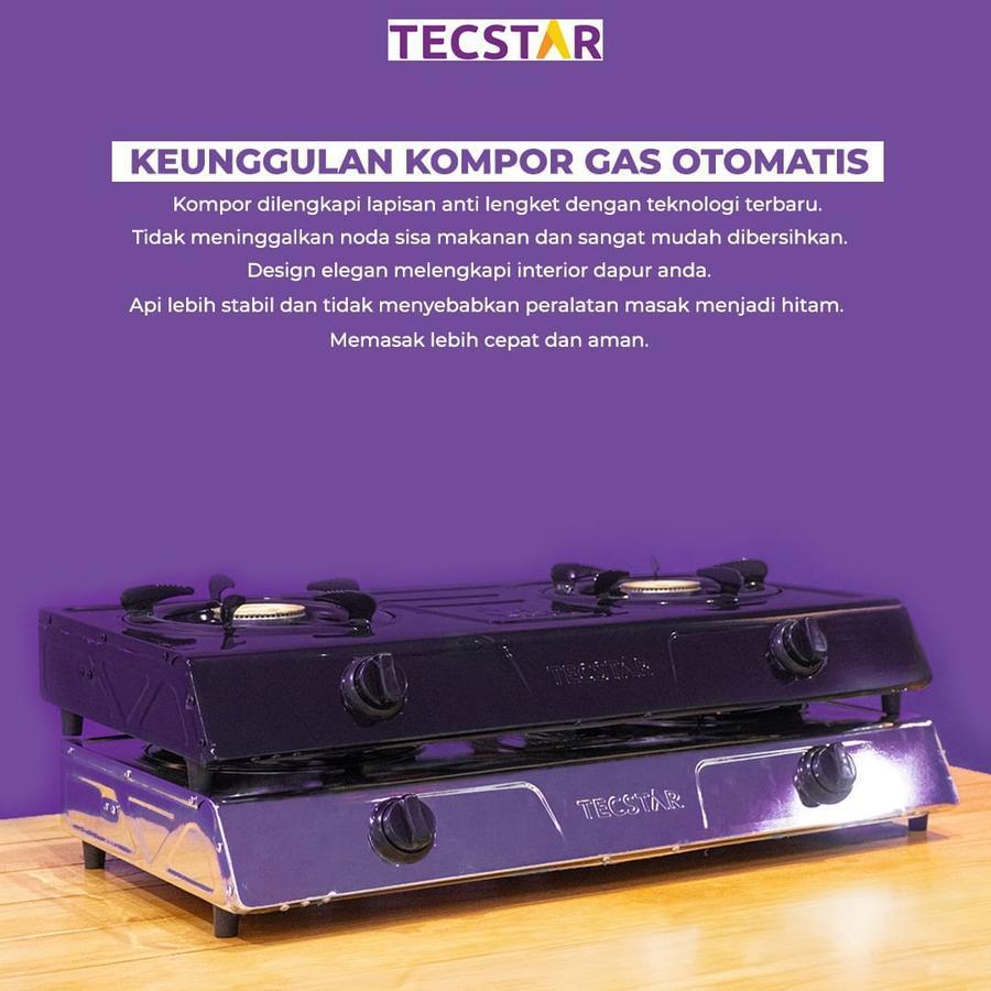 Jual Kompor Gas Teflon TECSTAR TG-688 CSA 2 Tungku Api Biru kompor cor ...