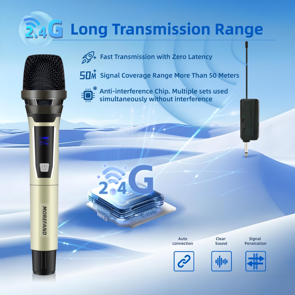 Jual Professional Wireless Microphone Rechargeable Dynamic Micro For ...