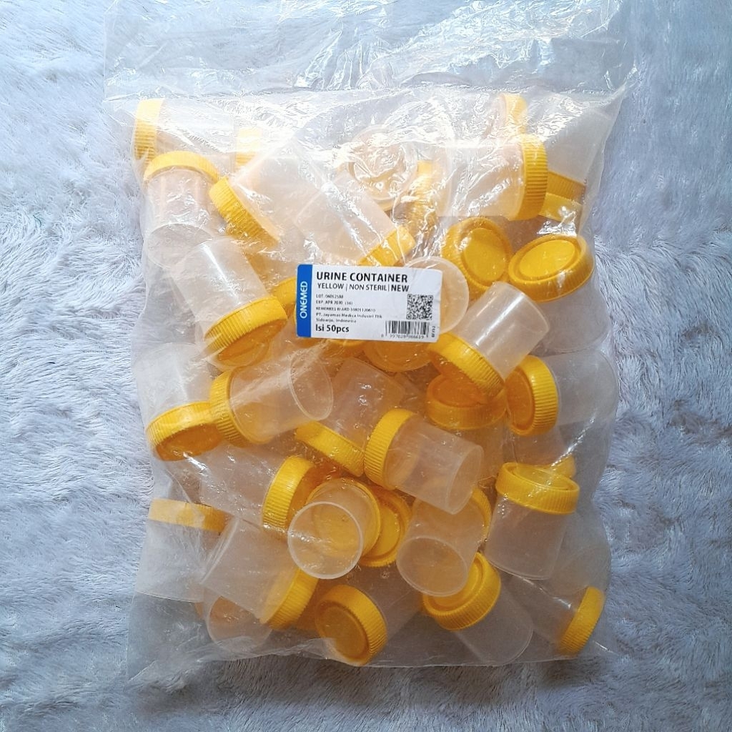 Jual POT URINE CONTAINER POT URIN 60ml isi 50 Tutup Kuning | Shopee ...