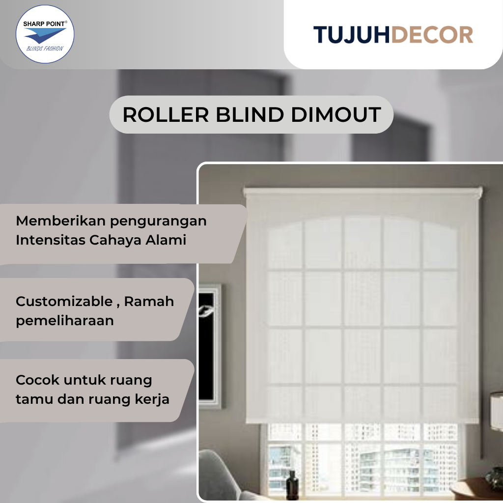 Jual Roller Blind FRAME MOUNT CHAIN DELUXE Fabric DIMOUT DELUXE - Sharp ...