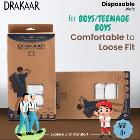 7 PCS DRAKAAR DISPOSABEL UNDERWEAR ANAK LAKI LAKI REMAJA 13 15 TAHUN, CELANA DALAM SEKALI PAKAI ANAK LAKI LAKI/ANAK COWOK, CELANA DALAM KERTAS HAJI/UMROH/TRAVELLING ANAK SIZE M-XL MAX BERAT BADAN  MAX 60 KILO