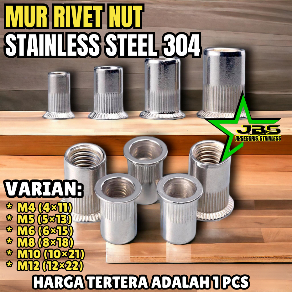 Jual RIVET NUT STAINLESS SS 304 / MUR RIVET STAINLESS / MUR ...