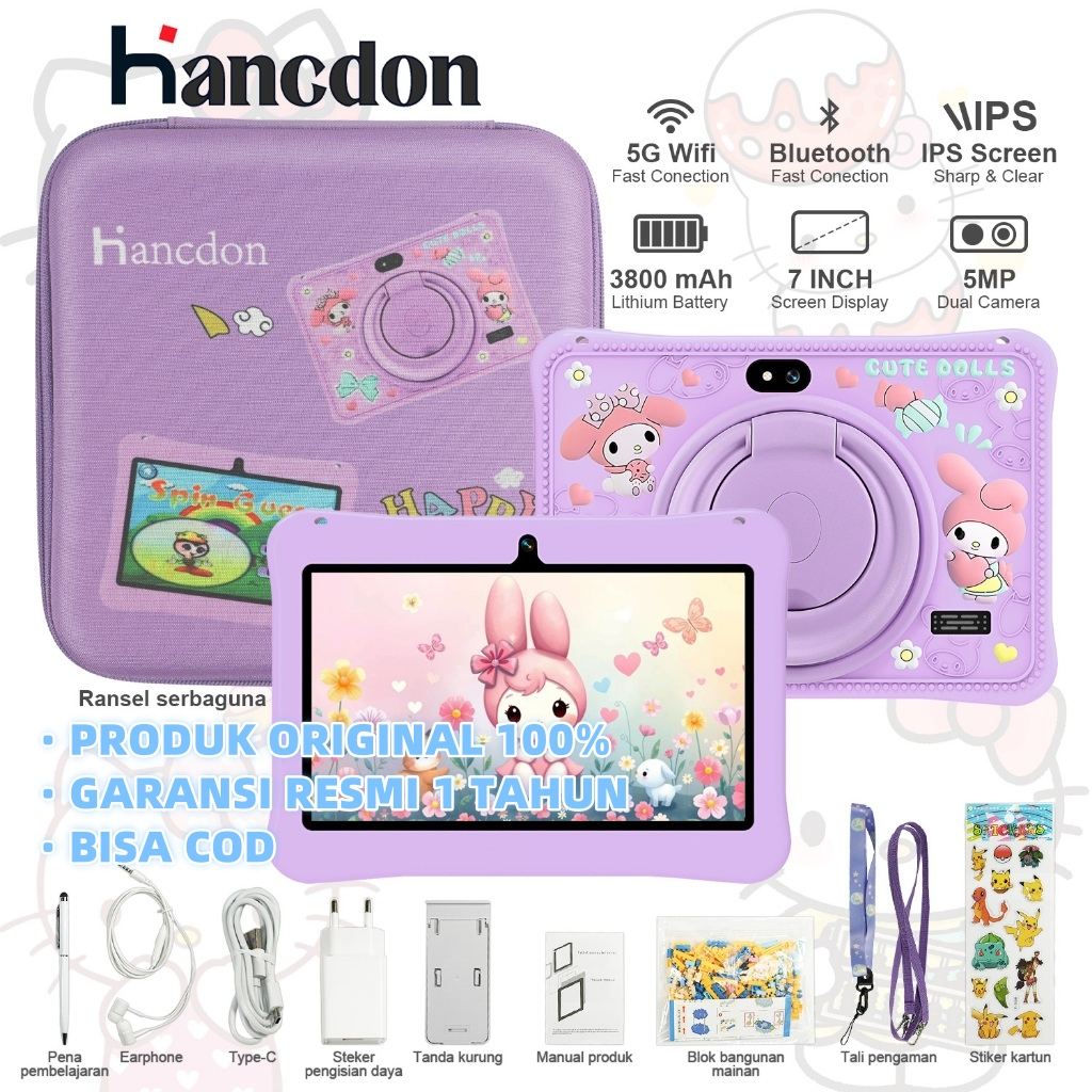 Jual Tablet Edukasi Anak Hancdon F06 Dengan Kemasan Tas / Tablet